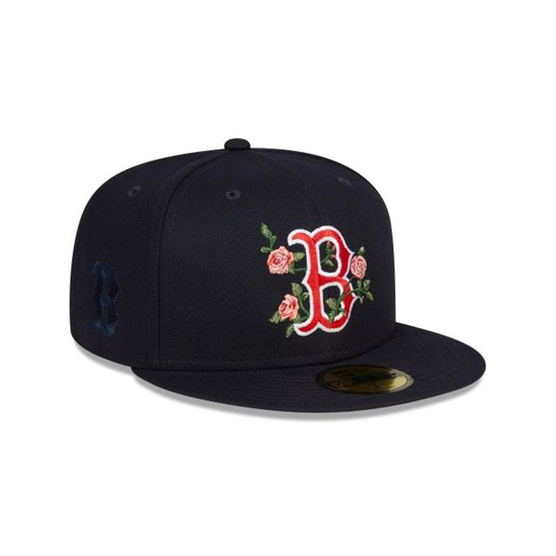 MLB Boston Red Sox Bloom 59Fifty Fitted (ECS2696) - Blue New Era Caps